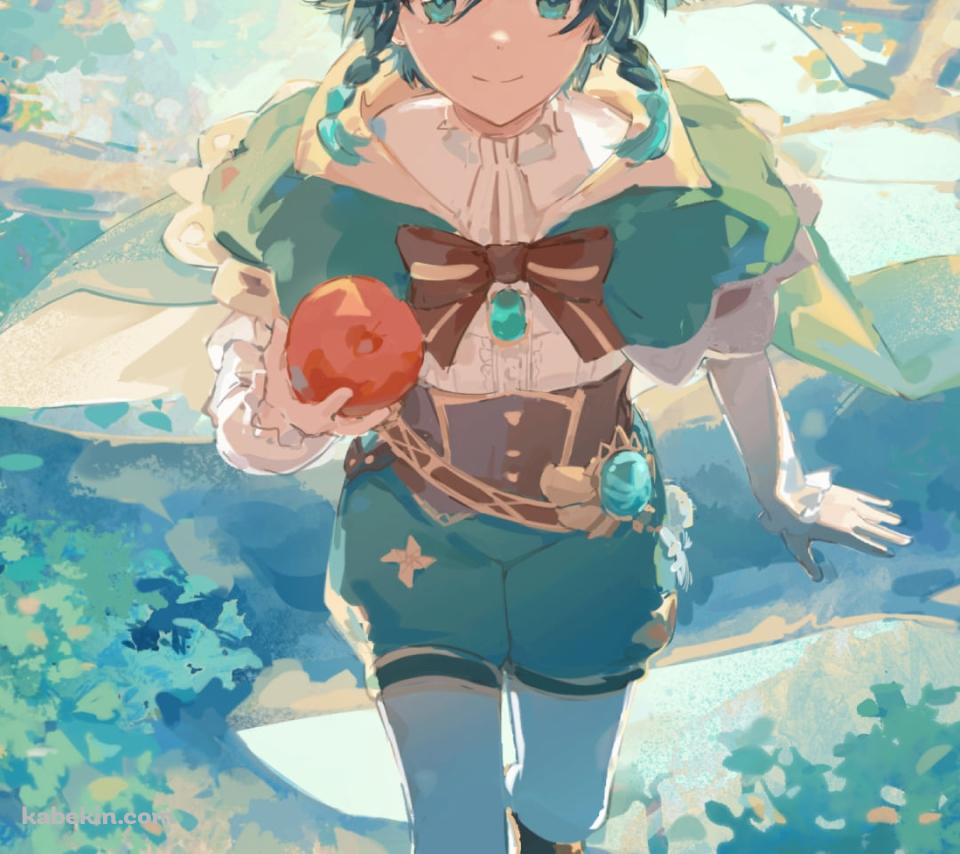 斜め上を見つめる可愛いウェンティ / 原神のAndroidの壁紙(960px x 854px) スマホ用