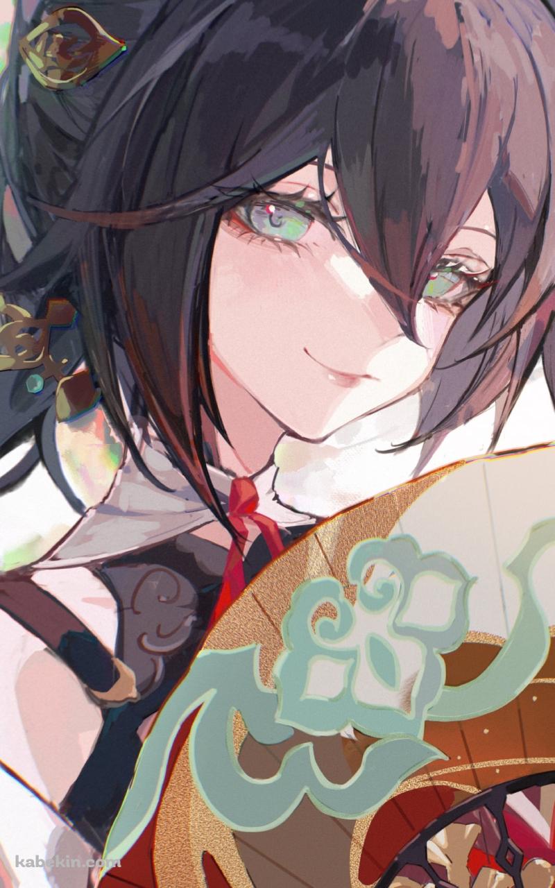 扇子を持ち微笑む停云 / 崩壊:スターレイルのAndroidの壁紙(800px x 1280px) スマホ用
