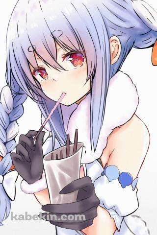 ポッキーを差し出す兎田ぺこら / ホロライブ / バーチャルYouTuber / VtuberのAndroidの壁紙(320px x 480px) スマホ用
