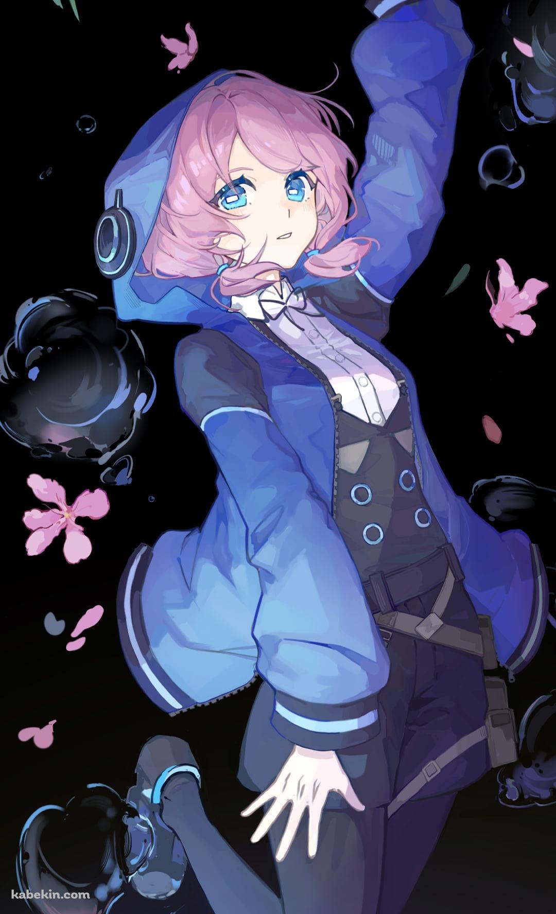 左手をあげるアズリウス / ピンクの花 / アークナイツのAndroidの壁紙(1080px x 1776px) スマホ用
