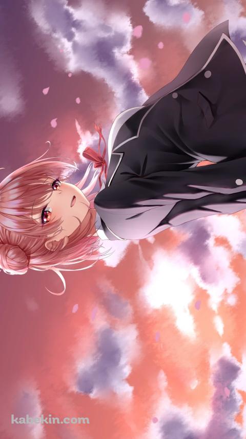 夕暮れ、後ろ手を組む由比ヶ浜結衣 / やはり俺の青春ラブコメはまちがっている。のAndroidの壁紙(480px x 854px) スマホ用