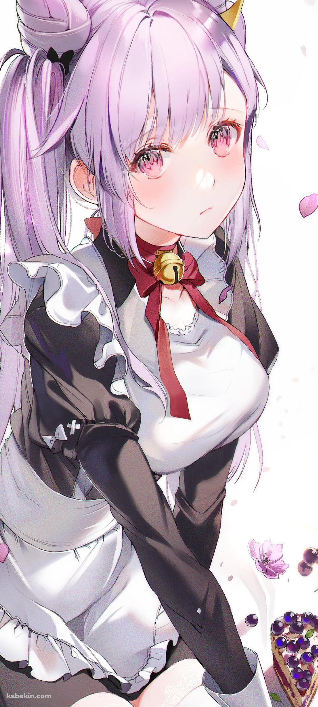 メイド姿の可愛い刻晴 / ブルーベリーケーキ / 原神のAndroidの壁紙(1080px x 2400px) スマホ用