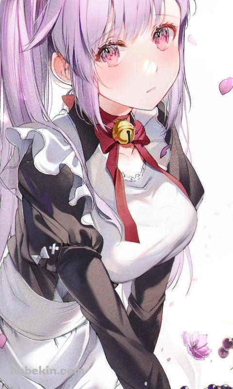 メイド姿の可愛い刻晴 / ブルーベリーケーキ / 原神のAndroidの壁紙(480px x 800px) スマホ用