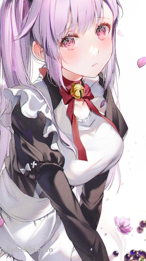 メイド姿の可愛い刻晴 / ブルーベリーケーキ / 原神のAndroidの壁紙(480px x 854px) スマホ用