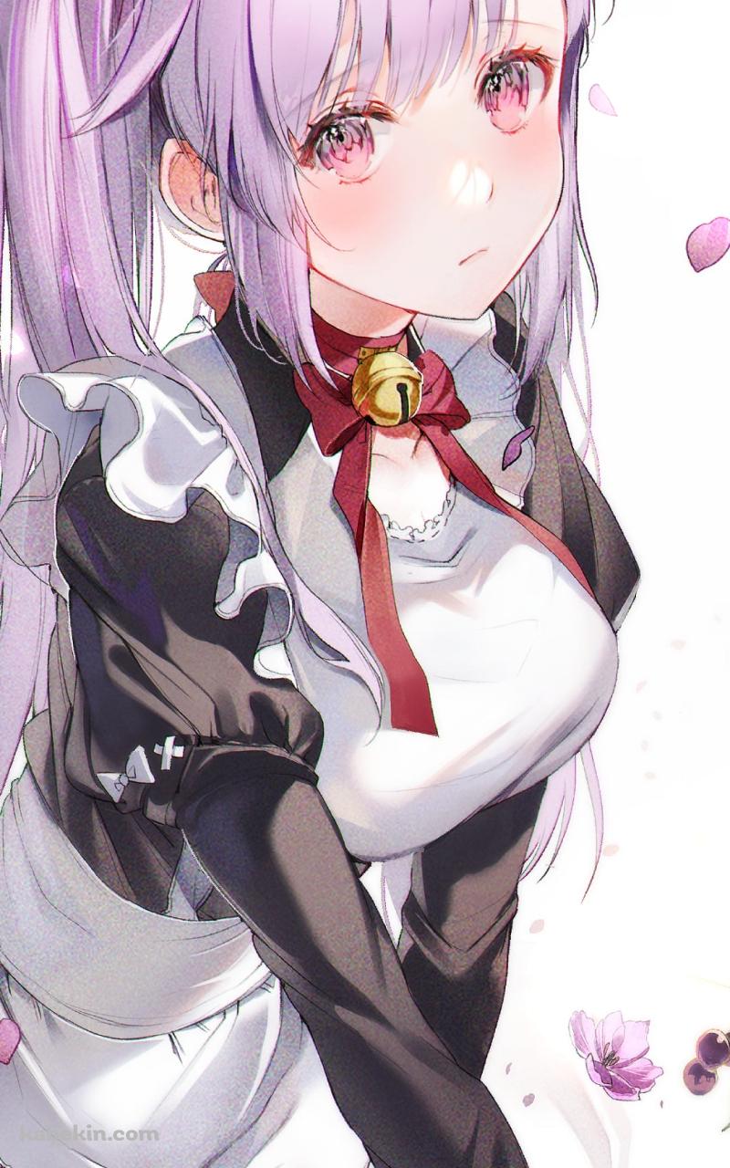 メイド姿の可愛い刻晴 / ブルーベリーケーキ / 原神のAndroidの壁紙(800px x 1280px) スマホ用