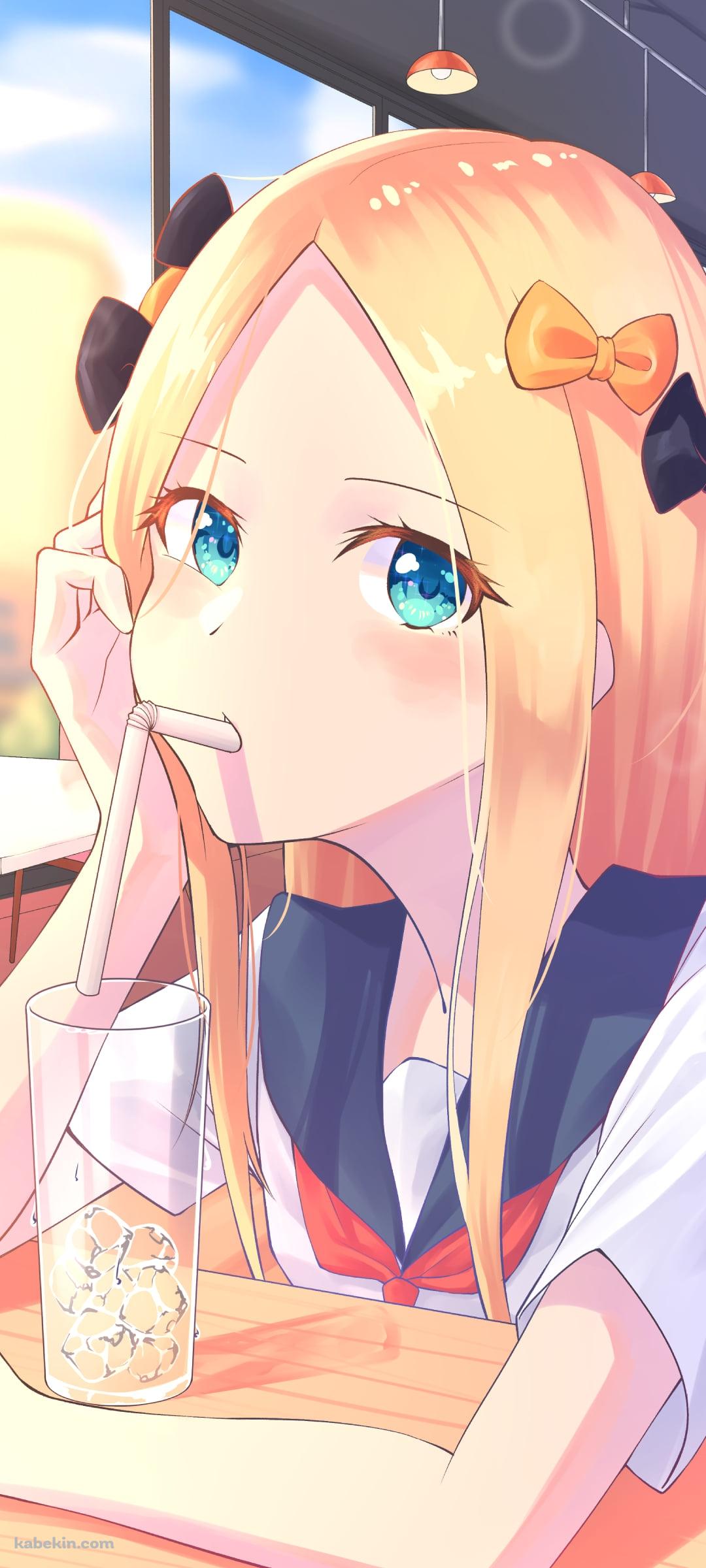 ストローをくわえる可愛いアビゲイル・ウィリアムズ / fate/grand orderのAndroidの壁紙(1080px x 2400px) スマホ用