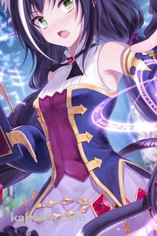 魔法を詠唱する可愛いキャル / 猫の尻尾 / プリンセスコネクト!re:diveのAndroidの壁紙(320px x 480px) スマホ用