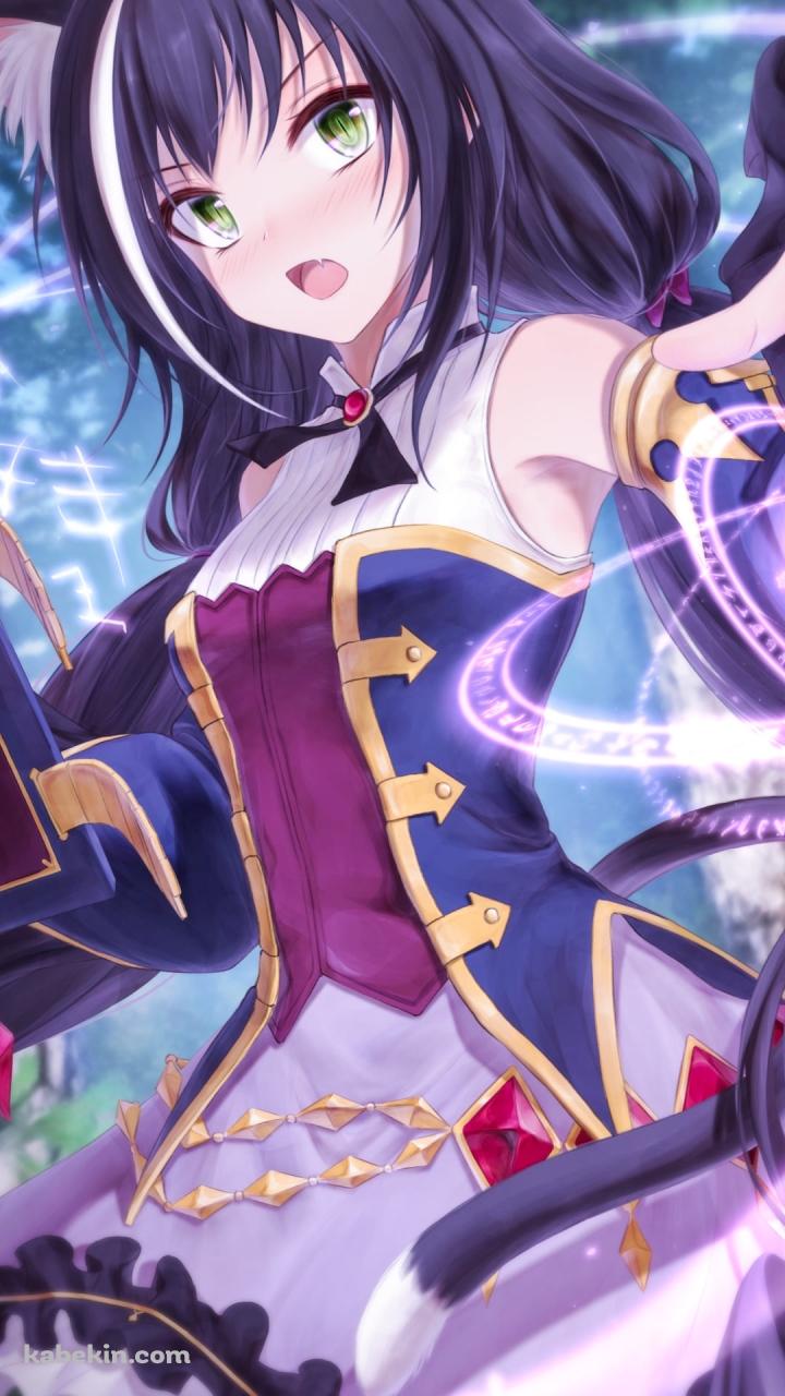 魔法を詠唱する可愛いキャル / 猫の尻尾 / プリンセスコネクト!re:diveのAndroidの壁紙(720px x 1280px) スマホ用