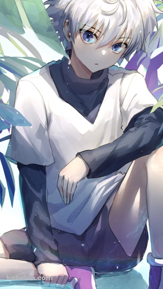 立膝をつくかっこいいキルア=ゾルディック / ハンターxハンターのAndroidの壁紙(540px x 960px) スマホ用