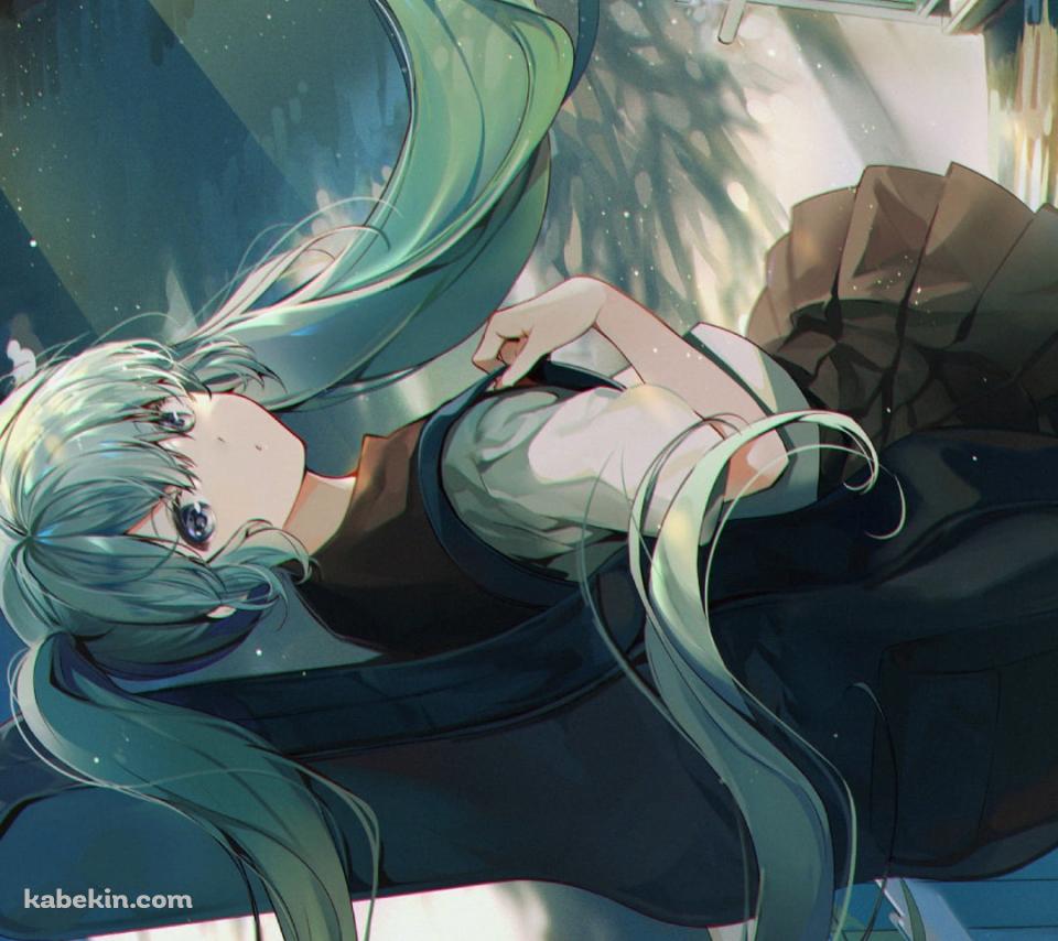 歩道橋で振り返るギターを担いだ初音ミク / 綺麗 / ボカロ / ボーカロイドのAndroidの壁紙(960px x 854px) スマホ用