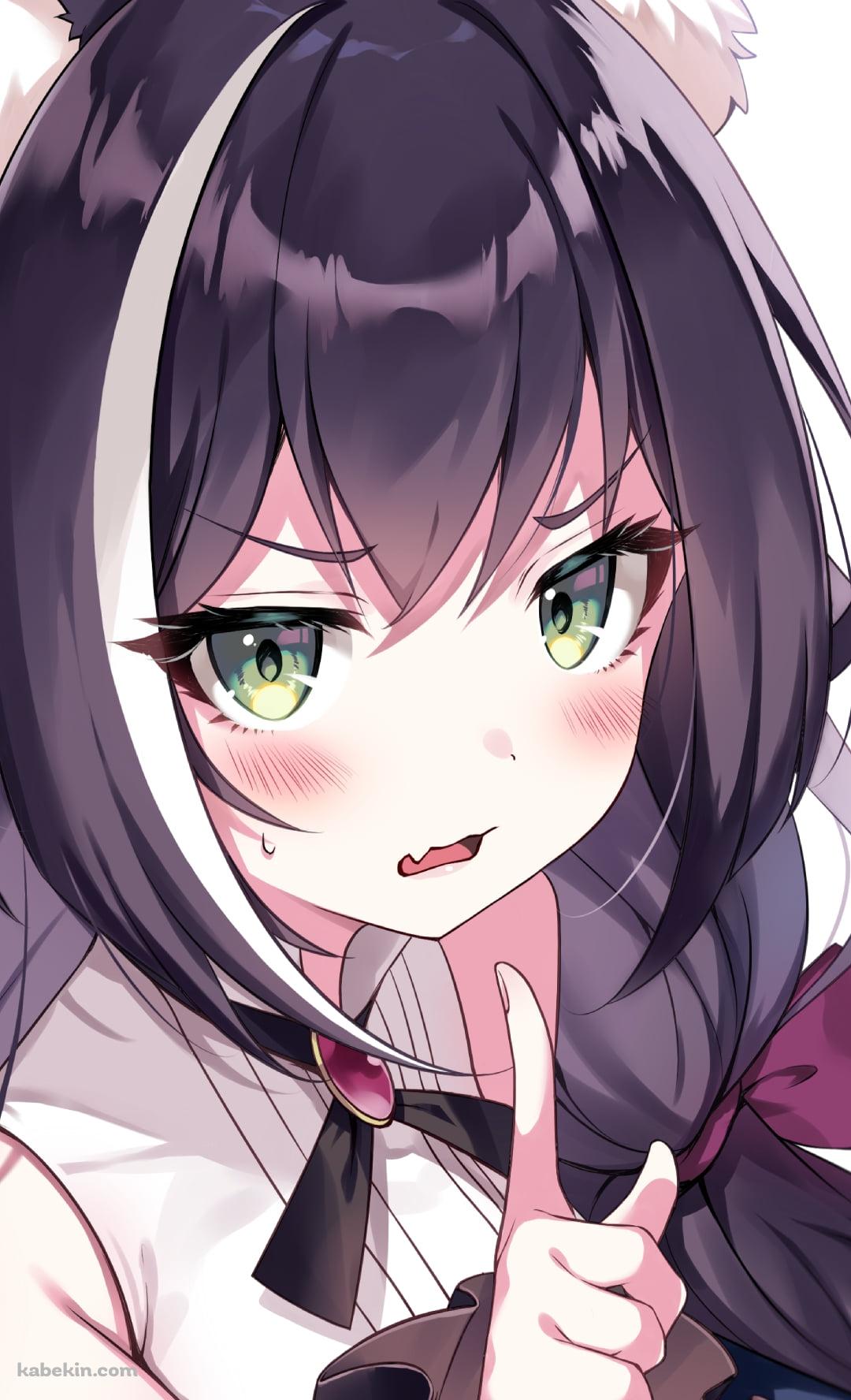 右手の人差し指を立て照れている可愛いキャル / プリンセス