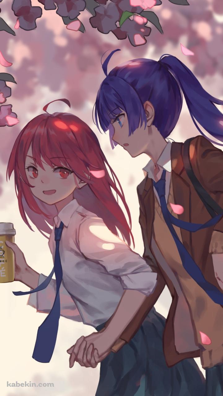 手をつなぐ宮永照と弘世菫 / 咲-Saki-のAndroidの壁紙(720px x 1280px) スマホ用