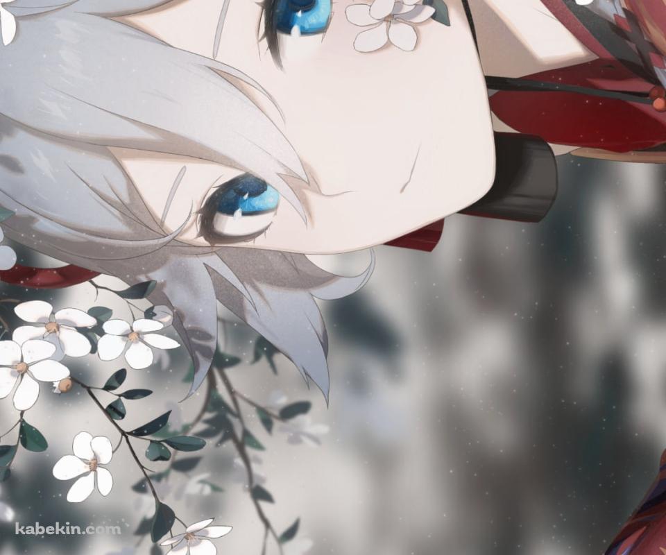 白い花を見る可愛い符华 / フカ / 崩壊3rd / 崩坏3rdのAndroidの壁紙(960px x 800px) スマホ用