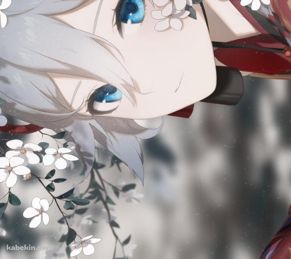 白い花を見る可愛い符华 / フカ / 崩壊3rd / 崩坏3rdのAndroidの壁紙(960px x 854px) スマホ用