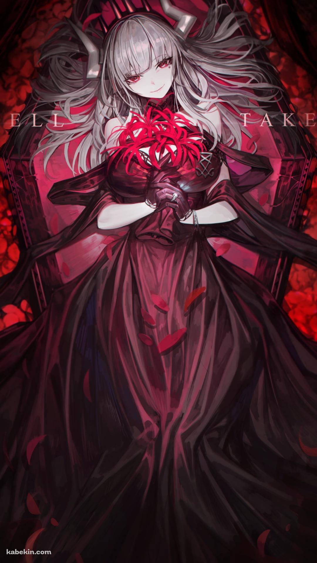 彼岸花を持つ綺麗なルシファー / ヘルテイカーのAndroidの壁紙(1080px x 1920px) スマホ用