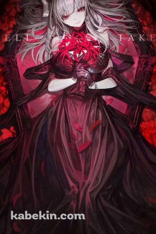 彼岸花を持つ綺麗なルシファー / ヘルテイカーのAndroidの壁紙(320px x 480px) スマホ用