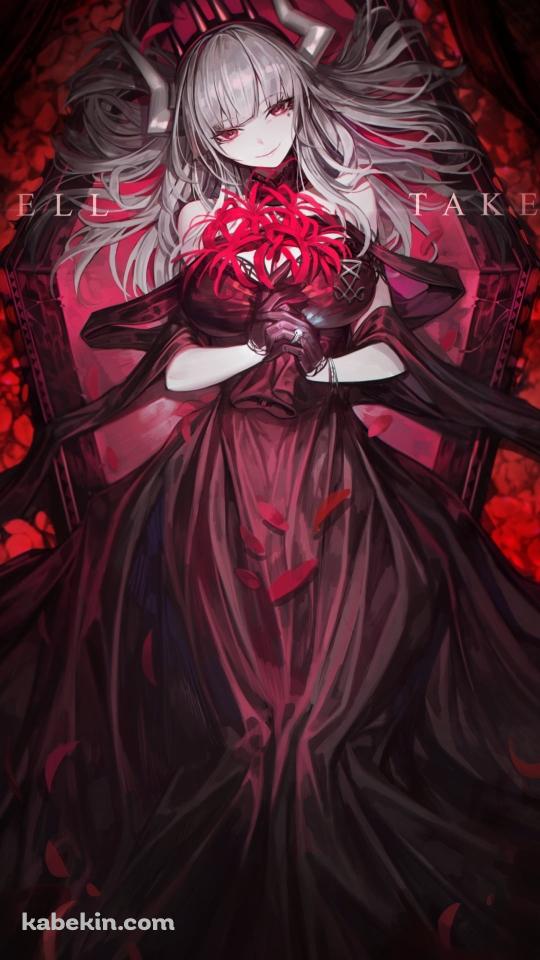 彼岸花を持つ綺麗なルシファー / ヘルテイカーのAndroidの壁紙(540px x 960px) スマホ用
