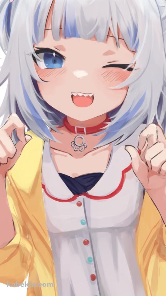 ウィンクをする戌神ころねxがうる・ぐら / ホロライブ / バーチャルYouTuber / VtuberのAndroidの壁紙(540px x 960px) スマホ用