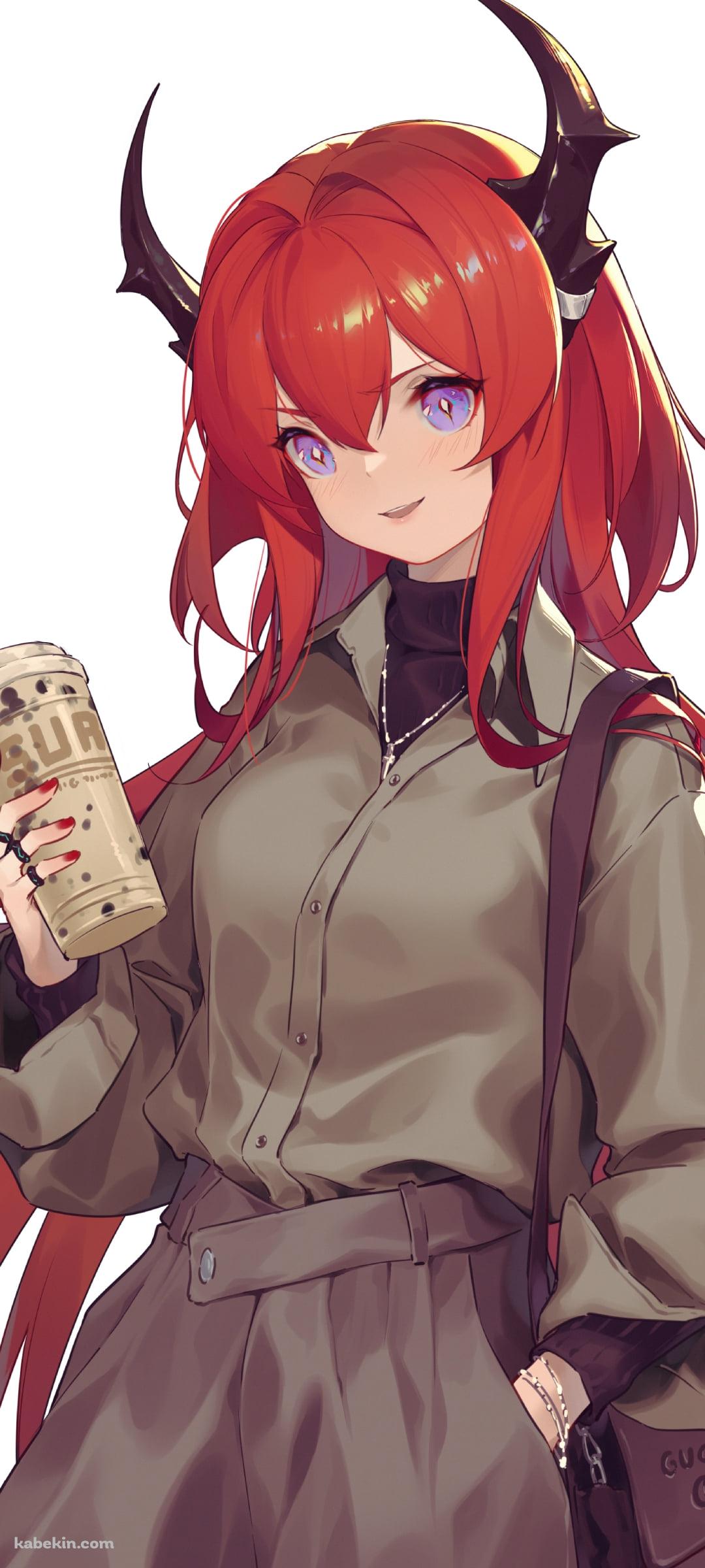 珈琲を持つスルト / 私服 / アークナイツのAndroidの壁紙(1080px x 2400px) スマホ用
