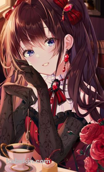 スプーンを持ち微笑む一ノ瀬志希 / 苺のショートケーキ / アイドルマスターシンデレラガールズのAndroidの壁紙(360px x 592px) スマホ用