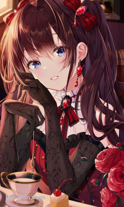 スプーンを持ち微笑む一ノ瀬志希 / 苺のショートケーキ / アイドルマスターシンデレラガールズのAndroidの壁紙(480px x 800px) スマホ用