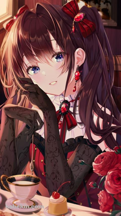 スプーンを持ち微笑む一ノ瀬志希 / 苺のショートケーキ / アイドルマスターシンデレラガールズのAndroidの壁紙(480px x 854px) スマホ用