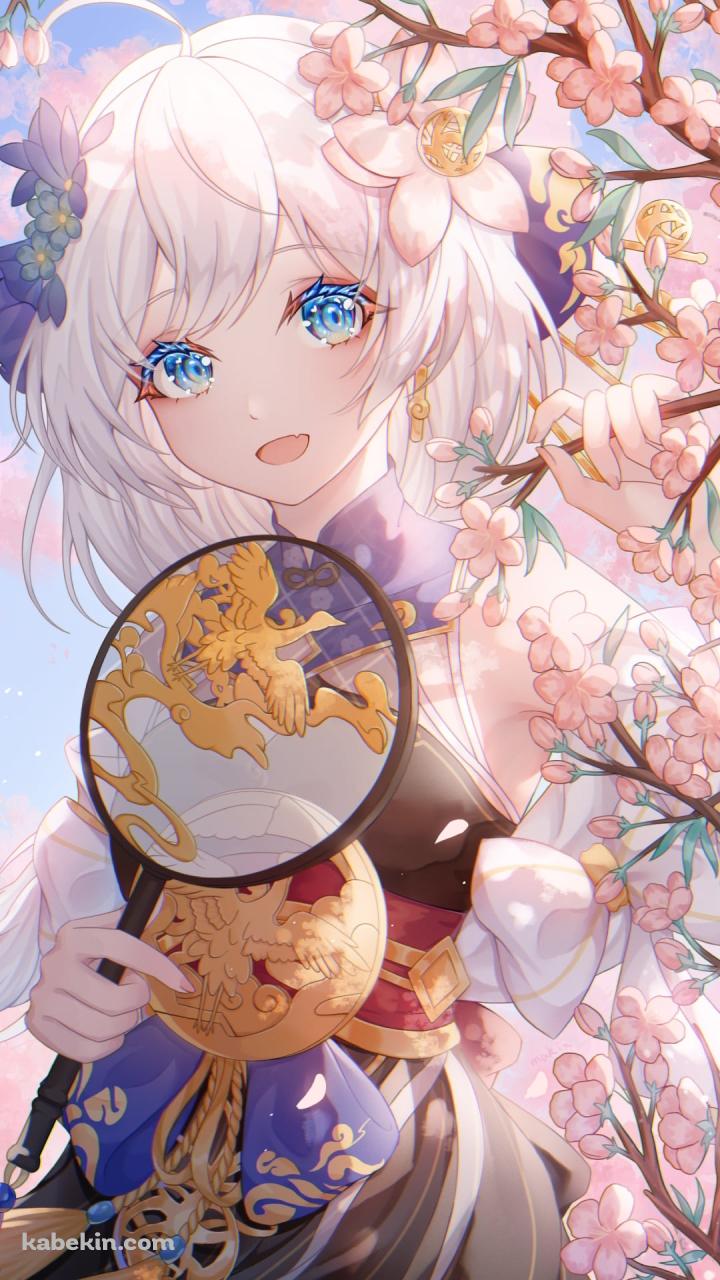 桜の枝を持ち微笑む可愛いテレサ・アポカリプス / 崩坏3rd / 崩壊3rdのAndroidの壁紙(720px x 1280px) スマホ用