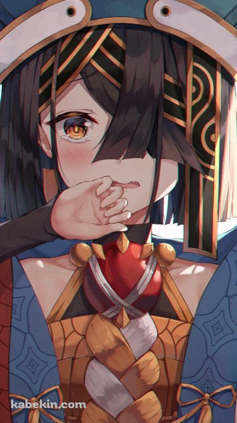 右手を口元にあてて涙目の徐福 / fate/grand orderのAndroidの壁紙(480px x 854px) スマホ用