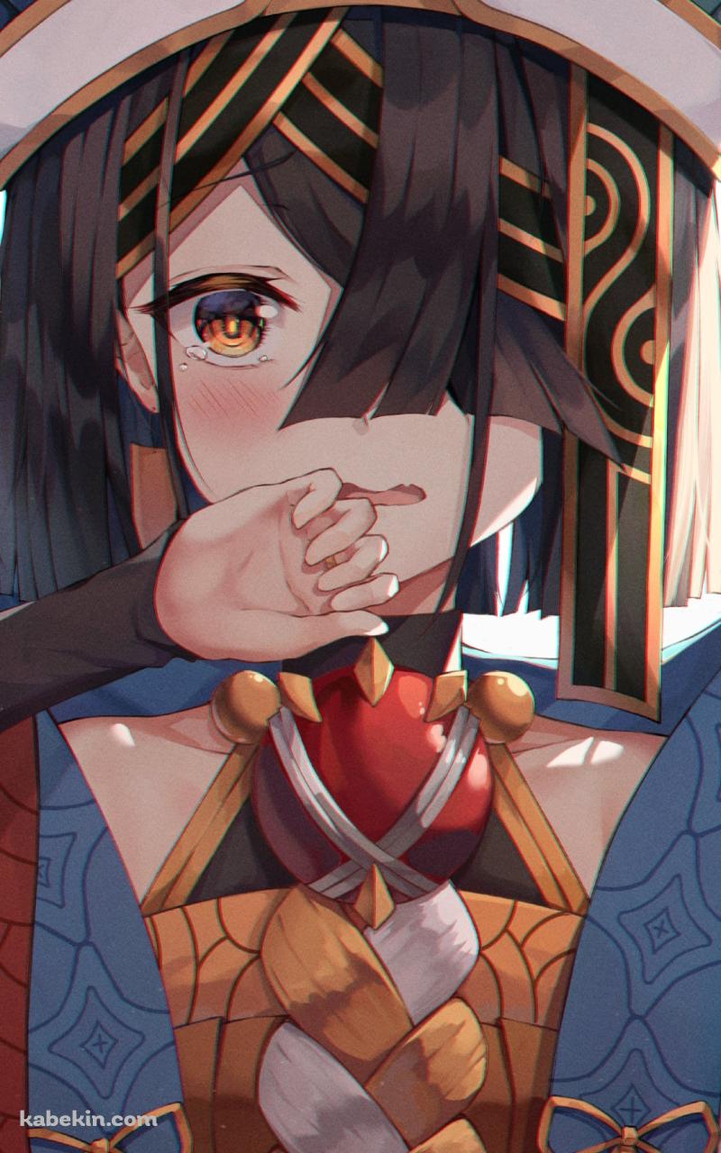 右手を口元にあてて涙目の徐福 / fate/grand orderのAndroidの壁紙(800px x 1280px) スマホ用