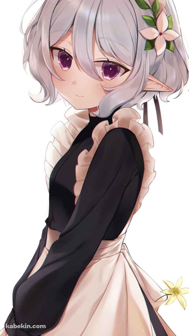 こちらを見つめるメイド姿のコッコロ / プリンセスコネクト!re:diveのAndroidの壁紙(720px x 1280px) スマホ用