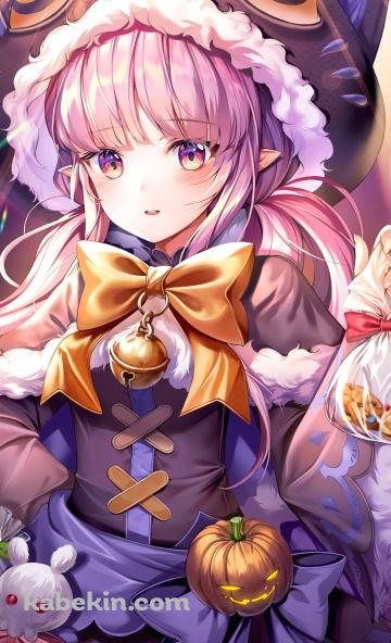 ビニール袋に入ったお菓子を持つキョウカ / ハロウィン / プリンセスコネクト!re:diveのAndroidの壁紙(360px x 592px) スマホ用