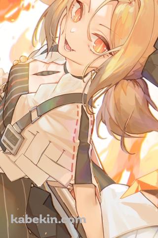 笑顔のイーフリータ / 炎 / アークナイツのAndroidの壁紙(320px x 480px) スマホ用
