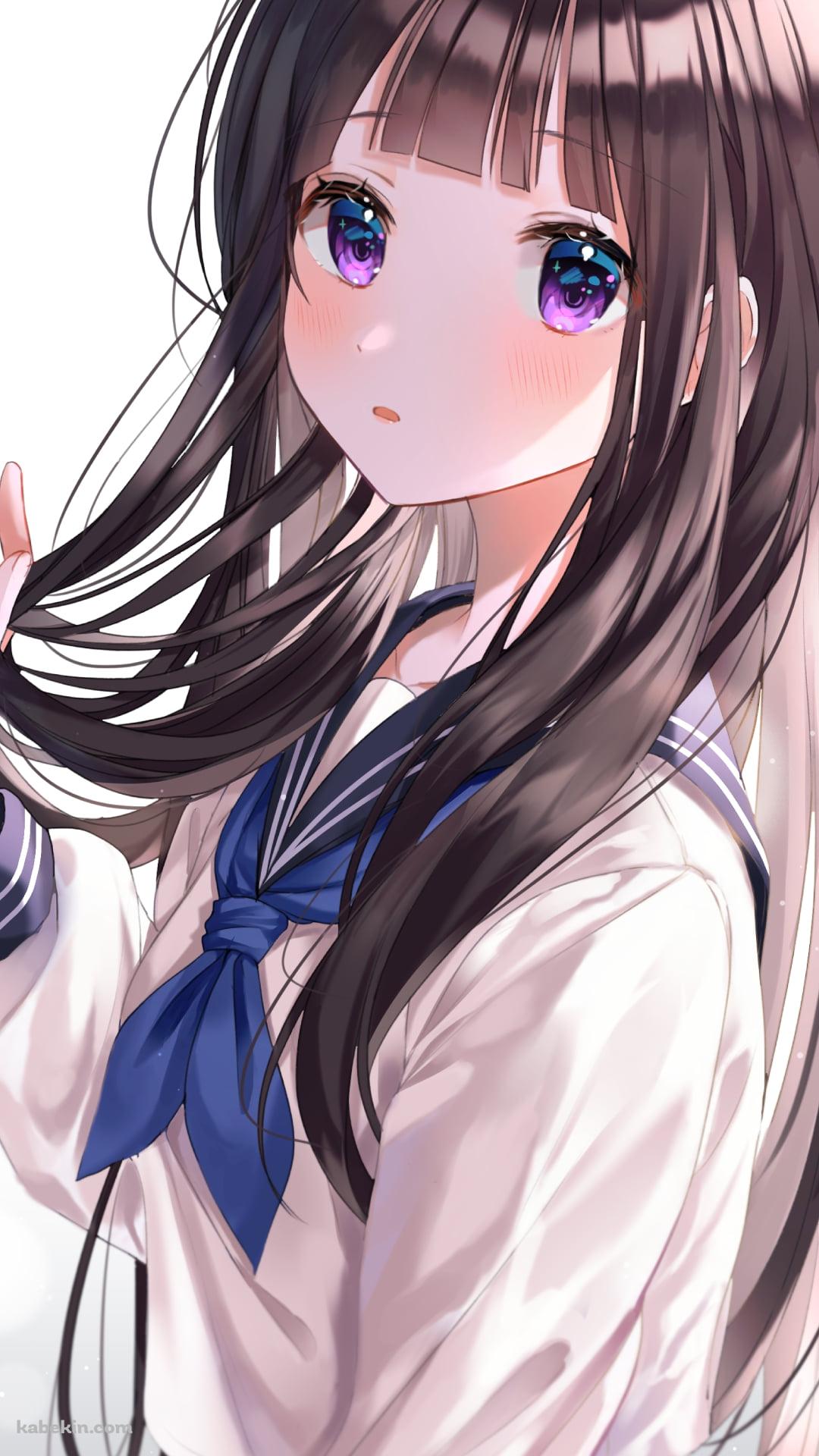 右の髪をさわる可愛い千反田える / 氷菓のAndroidの壁紙(1080px x 1920px) スマホ用