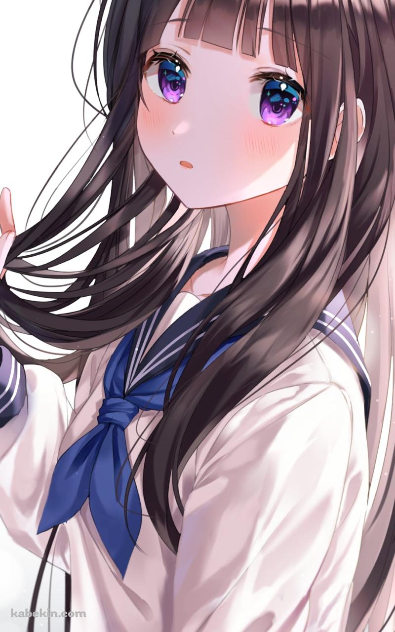 右の髪をさわる可愛い千反田える / 氷菓のAndroidの壁紙(800px x 1280px) スマホ用