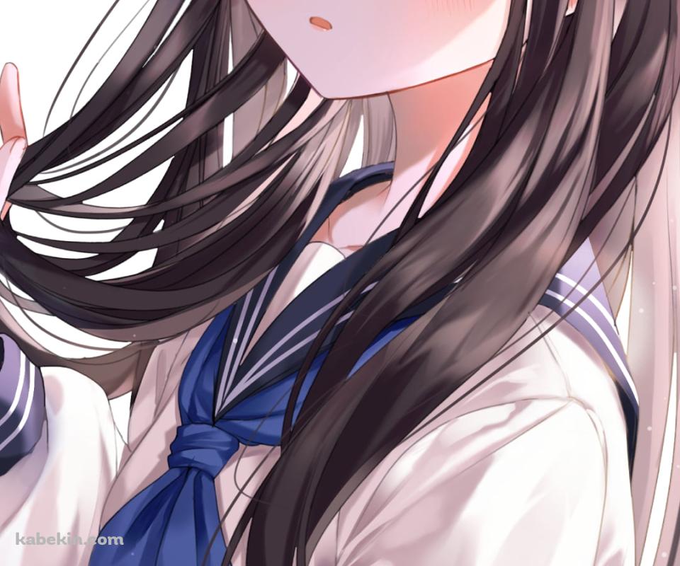 右の髪をさわる可愛い千反田える / 氷菓のAndroidの壁紙(960px x 800px) スマホ用