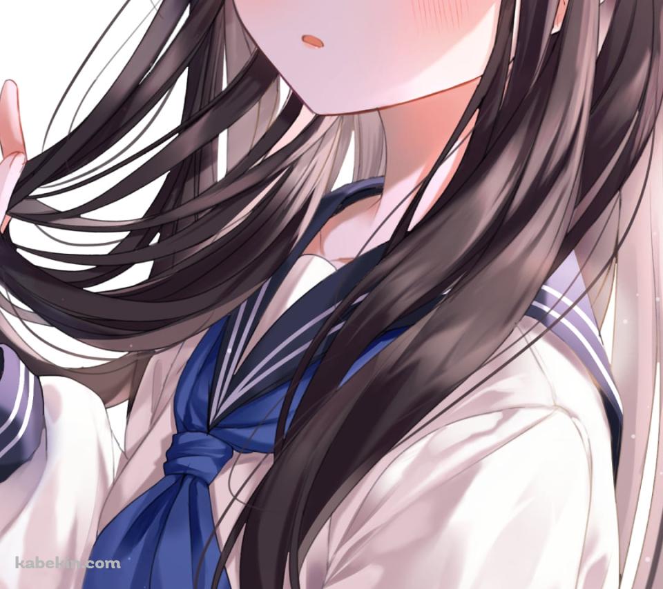 右の髪をさわる可愛い千反田える / 氷菓のAndroidの壁紙(960px x 854px) スマホ用