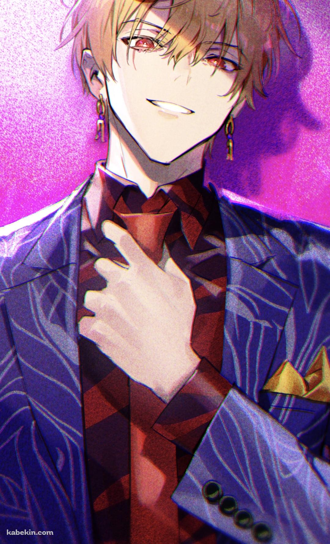 ネクタイをなおすギルガメッシュ / かっこいい / 紫のスーツ / fate/grand orderのAndroidの壁紙(1080px x 1776px) スマホ用