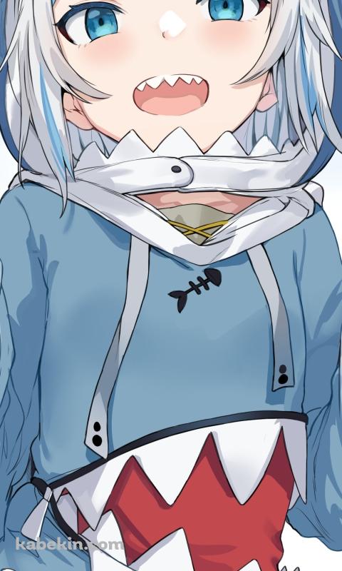 可愛い笑顔のがうる・ぐら / 青い瞳 / ホロライブ / バーチャルYouTuber / VtuberのAndroidの壁紙(480px x 800px) スマホ用