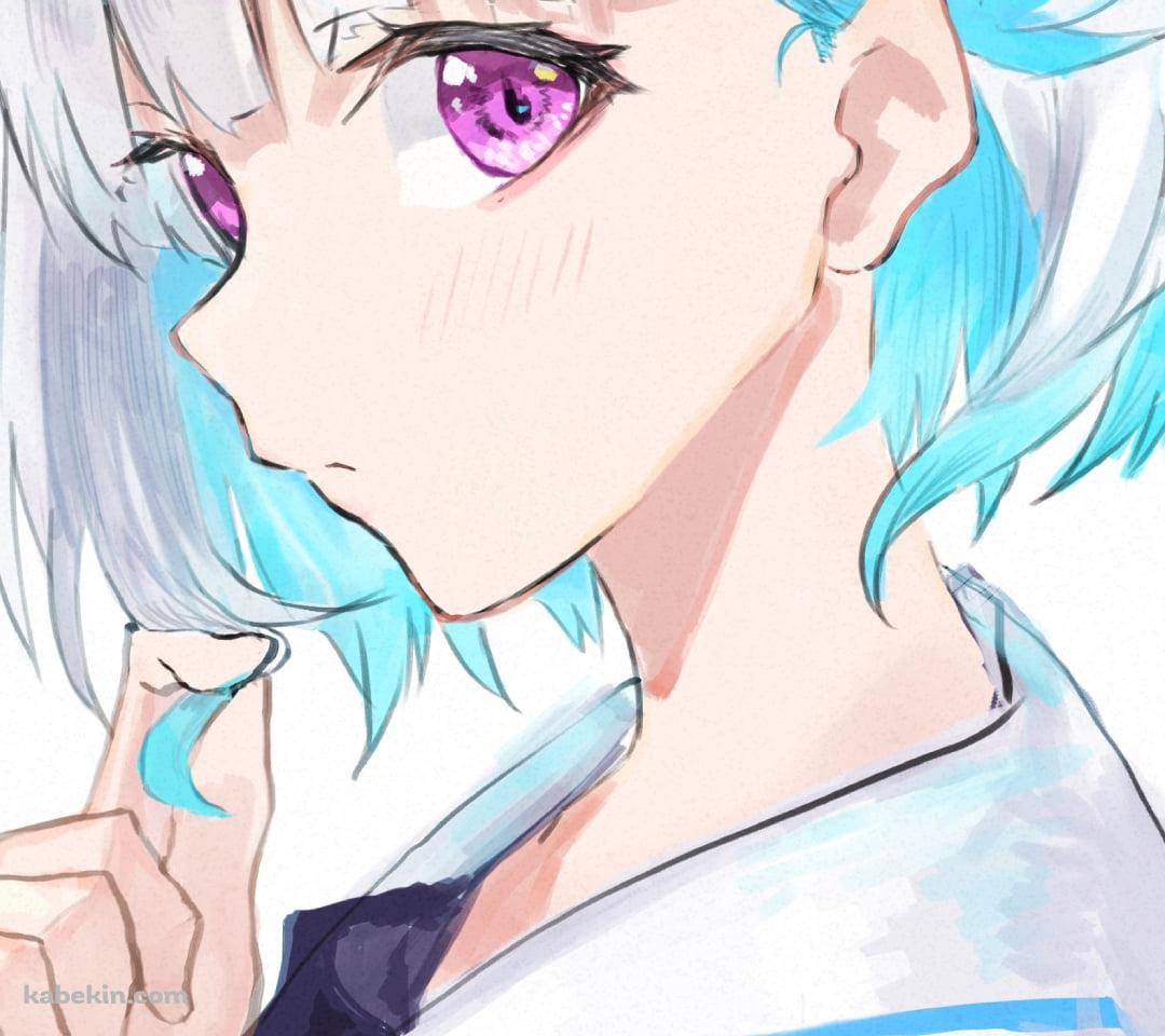 右手で髪をいじるリゼ・ヘルエスタ / にじさんじ / バーチャルYouTuber / VtuberのAndroidの壁紙(1080px x 960px) スマホ用