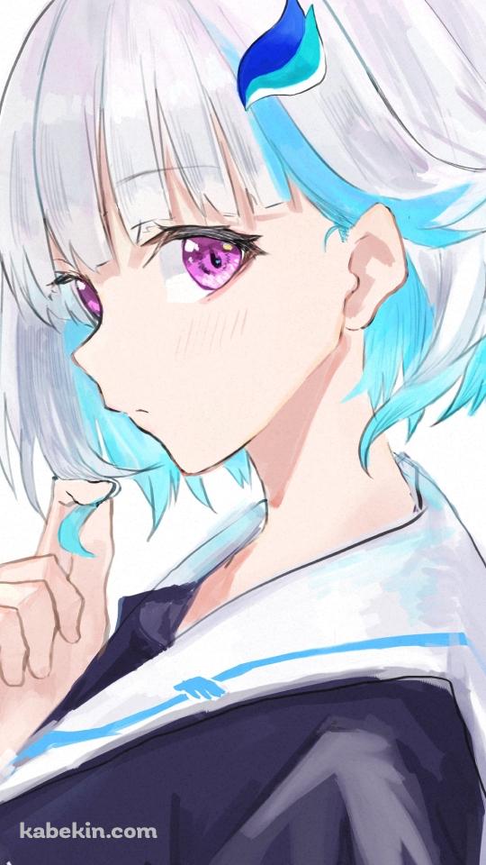 右手で髪をいじるリゼ・ヘルエスタ / にじさんじ / バーチャルYouTuber / VtuberのAndroidの壁紙(540px x 960px) スマホ用