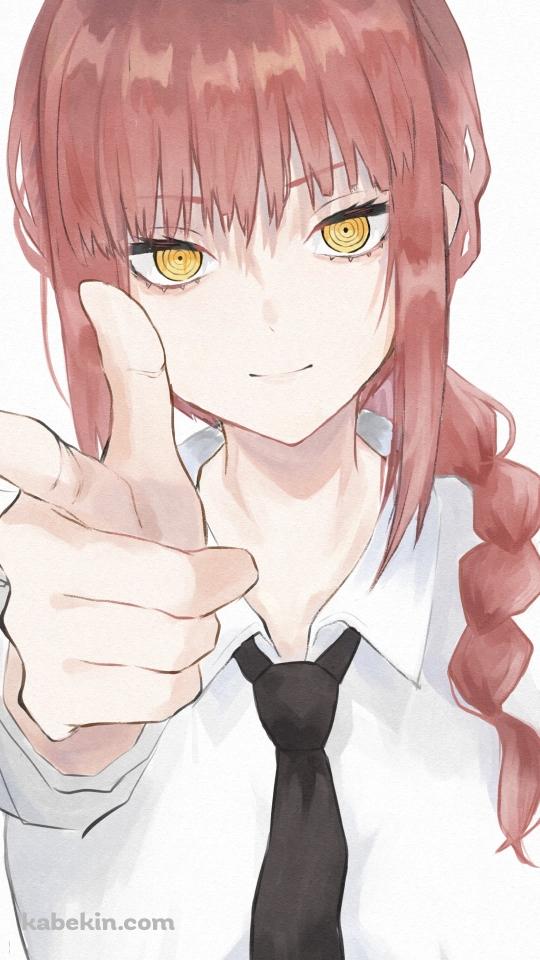 右手で指をさすマキマ / 黒いネクタイ / チェンソーマンのAndroidの壁紙(540px x 960px) スマホ用