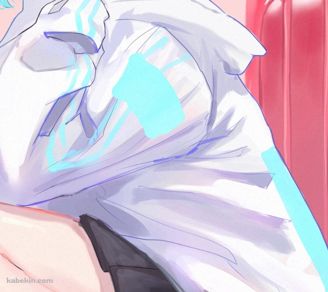 赤いスーツケースとしゃがんでいるリゼ・ヘルエスタ / にじさんじ / バーチャルYouTuber / VtuberのAndroidの壁紙(1080px x 960px) スマホ用