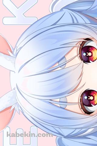顔半分を出す兎田ぺこら / ホロライブ / バーチャルYouTuber / VtuberのAndroidの壁紙(320px x 480px) スマホ用
