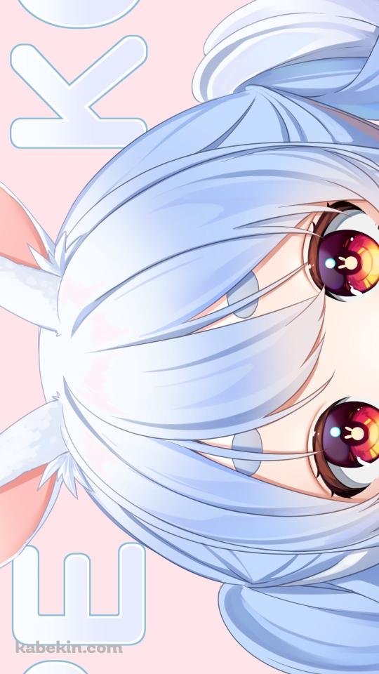 顔半分を出す兎田ぺこら / ホロライブ / バーチャルYouTuber / VtuberのAndroidの壁紙(540px x 960px) スマホ用