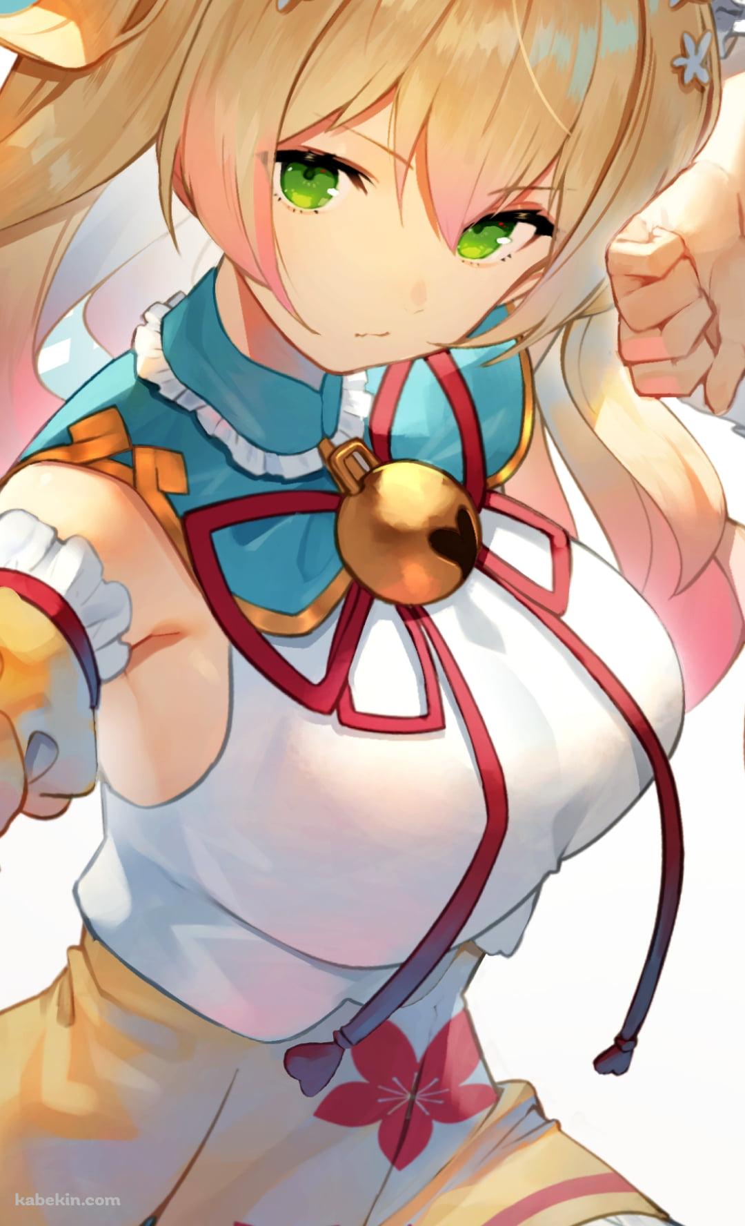 カンフーのポーズを取る可愛い桃鈴ねね / ホロライブ / バーチャルYouTuber / VtuberのAndroidの壁紙(1080px x 1776px) スマホ用
