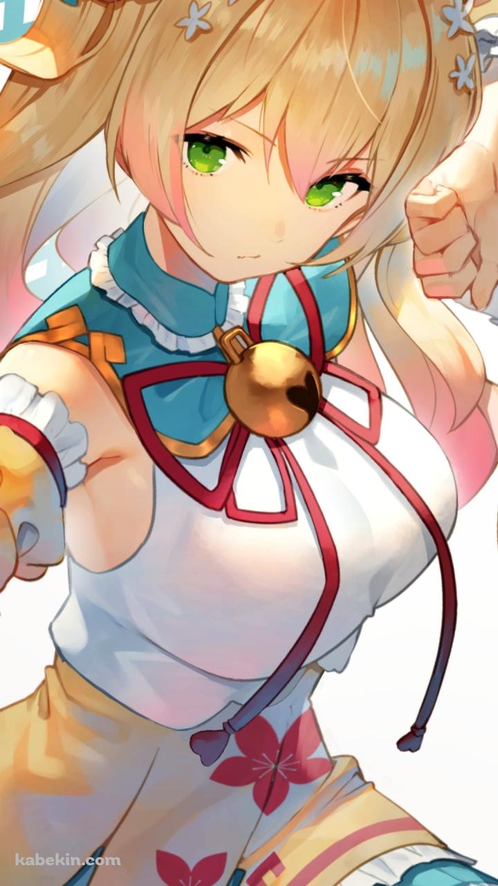 カンフーのポーズを取る可愛い桃鈴ねね / ホロライブ / バーチャルYouTuber / VtuberのAndroidの壁紙(720px x 1280px) スマホ用