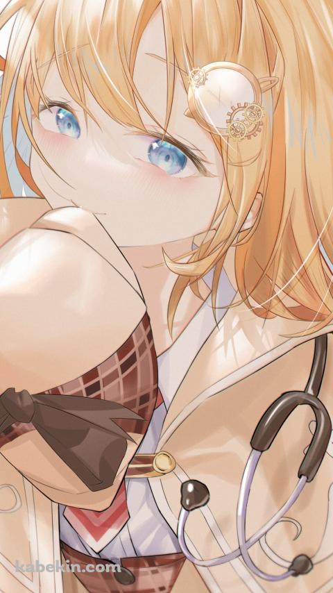 帽子をくわえるワトソン・アメリア / ホロライブ / バーチャルYouTuber / VtuberのAndroidの壁紙(480px x 854px) スマホ用