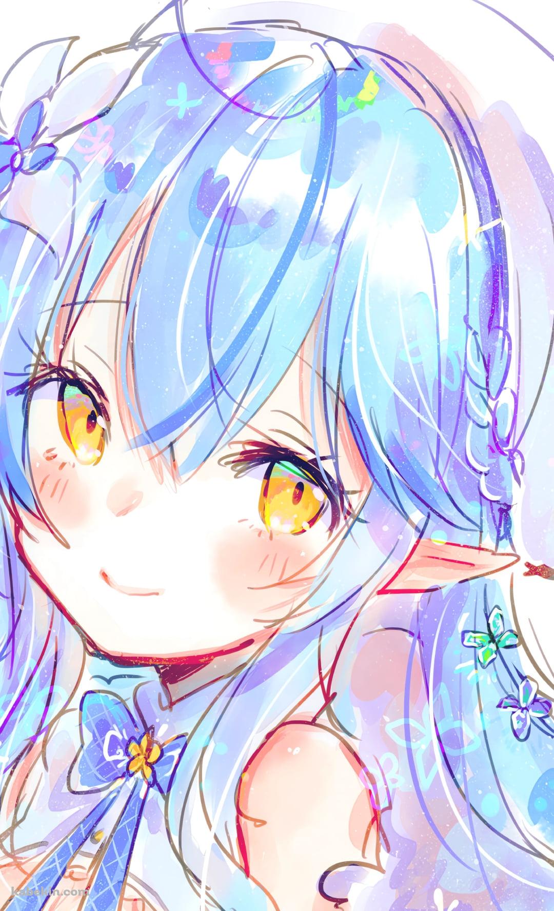 微笑む雪花ラミィ / アホ毛 / パステル調 / ホロライブ / バーチャルYouTuber / VtuberのAndroidの壁紙(1080px x 1776px) スマホ用