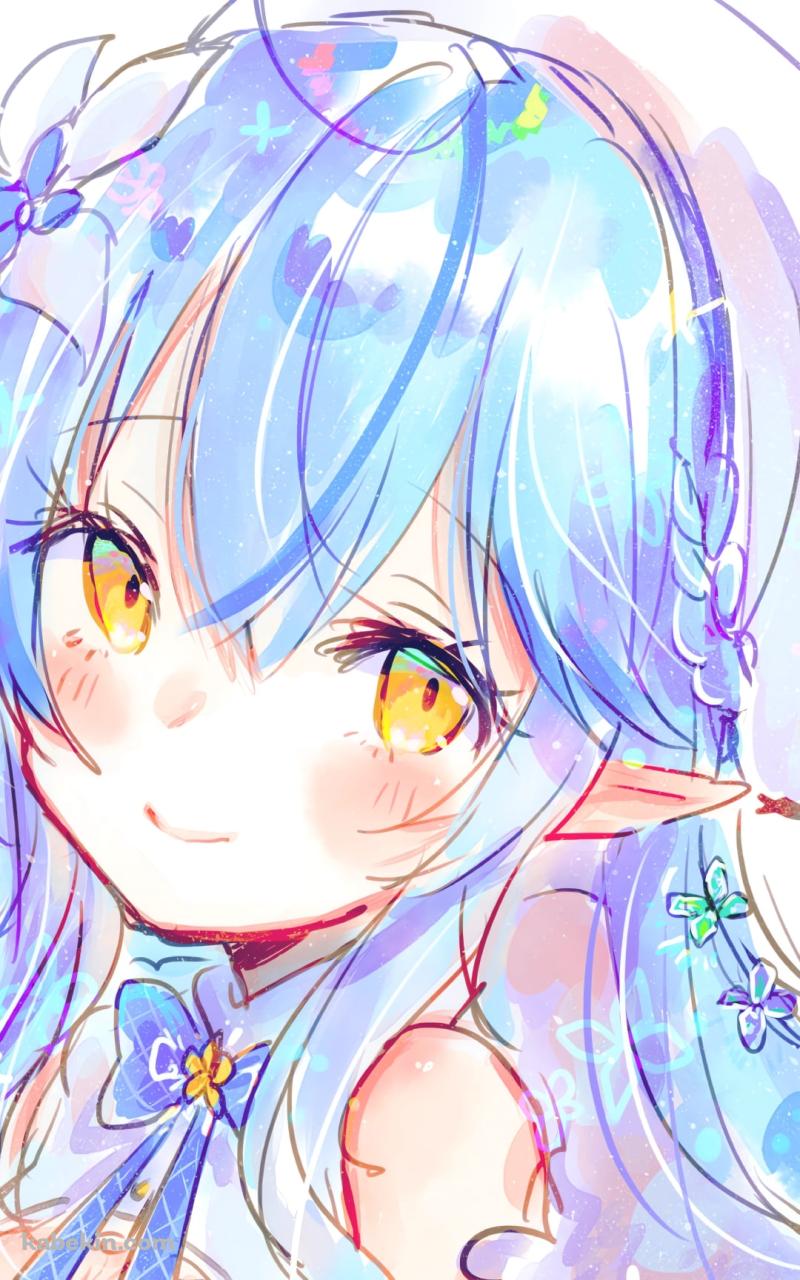 微笑む雪花ラミィ / アホ毛 / パステル調 / ホロライブ / バーチャルYouTuber / VtuberのAndroidの壁紙(800px x 1280px) スマホ用