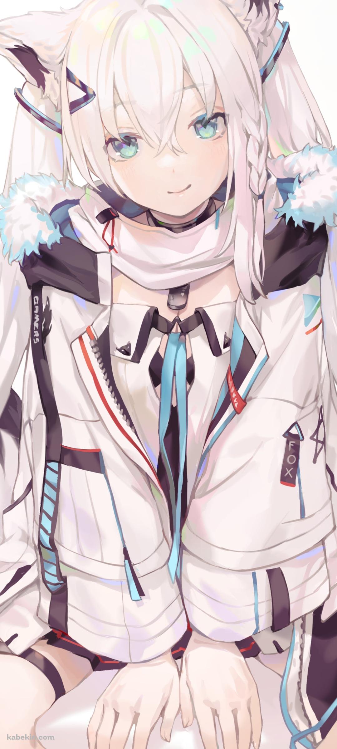 枕を敷く白上フブキ / ホロライブ / バーチャルYouTuber / VtuberのAndroidの壁紙(1080px x 2400px) スマホ用